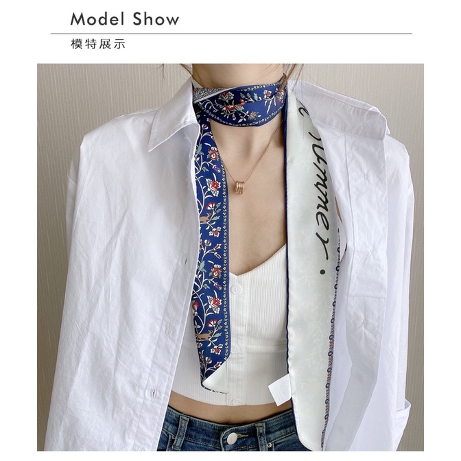 Khăn choàng cổ thắt nơ cổ áo sơ mi size 8x140cm