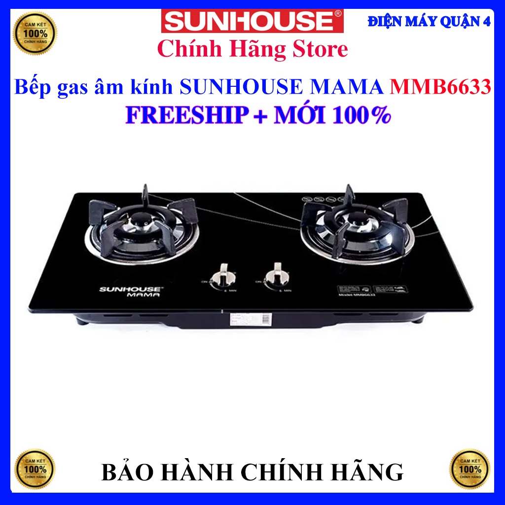 Bếp gas âm kính SUNHOUSE MAMA MMB6633