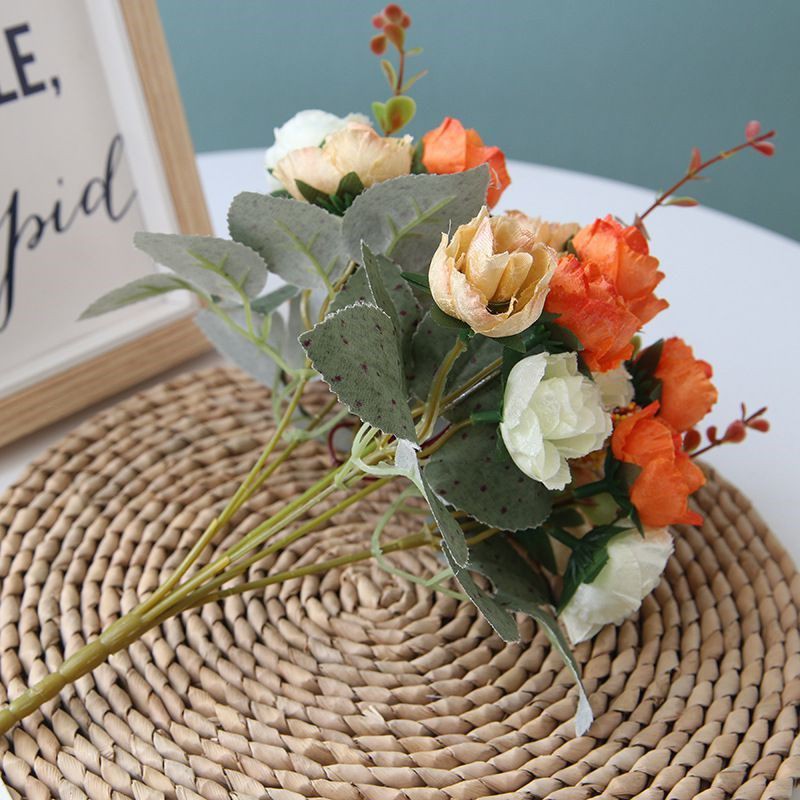 Bó hoa hồng giả bằng lụa 21 bông trang trí trong nhà/tiệc cưới ngoài trời