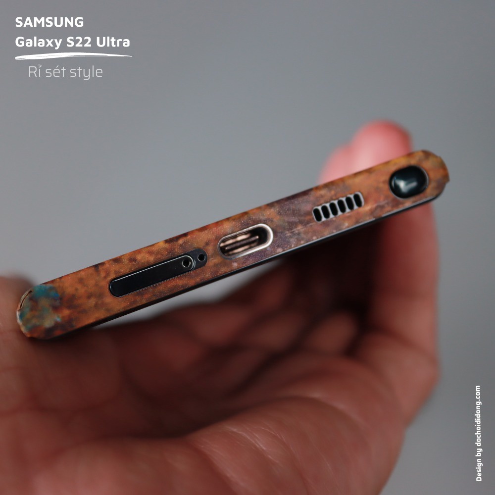 Miếng Dán Skin Rỉ Sét Style Cho Samsung S22 Ultra ( Skin Hoen Rỉ Cổ Xưa )