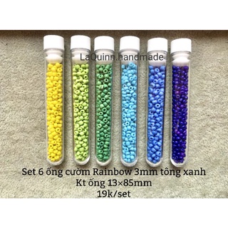 Set 6 ống hạt cườm theo tông màu tuyệt đẹp - nguyên liệu handmade
