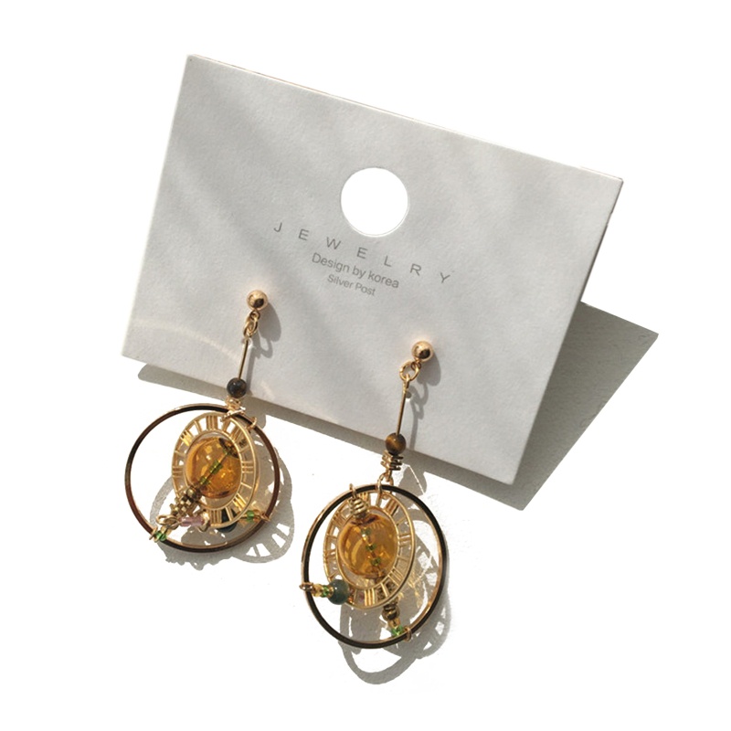 Bông Tai Hình Hành Tinh Bằng Thủy Tinh Thời Trang 7x2 8cm Cho Nữ