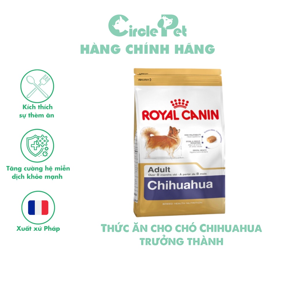 Thức Ăn Cho Chó Royal Canin Chihuahua Adult Dành Cho Chihuahua Trưởng Thành Túi 500g/1.5kg - Circle Pet