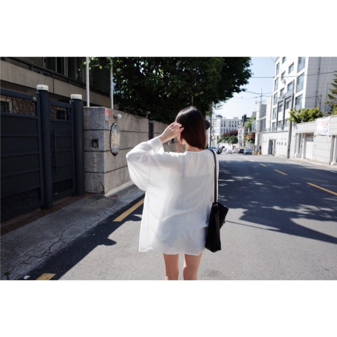 Áo Khoác Cardigan Chống Nắng Dáng Dài Phong Cách Hàn Quốc Thời Trang Mùa Hè Hàng Mới Dành Cho Bạn Nữ Mặc Đi Biển