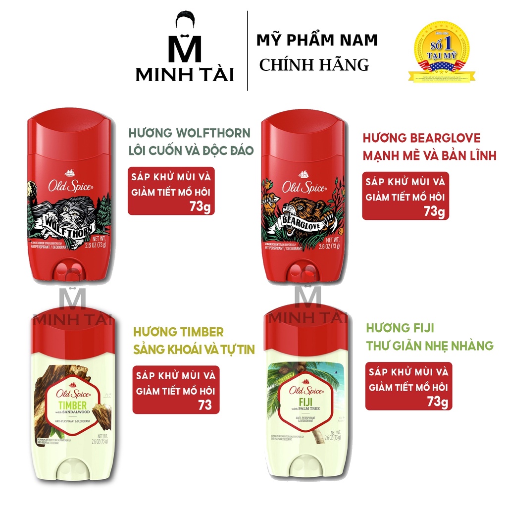 Lăn khử mùi nam không làm ố vàng áo Old Spice 73g - Hàng chính hãng , có tem phụ tiếng việt