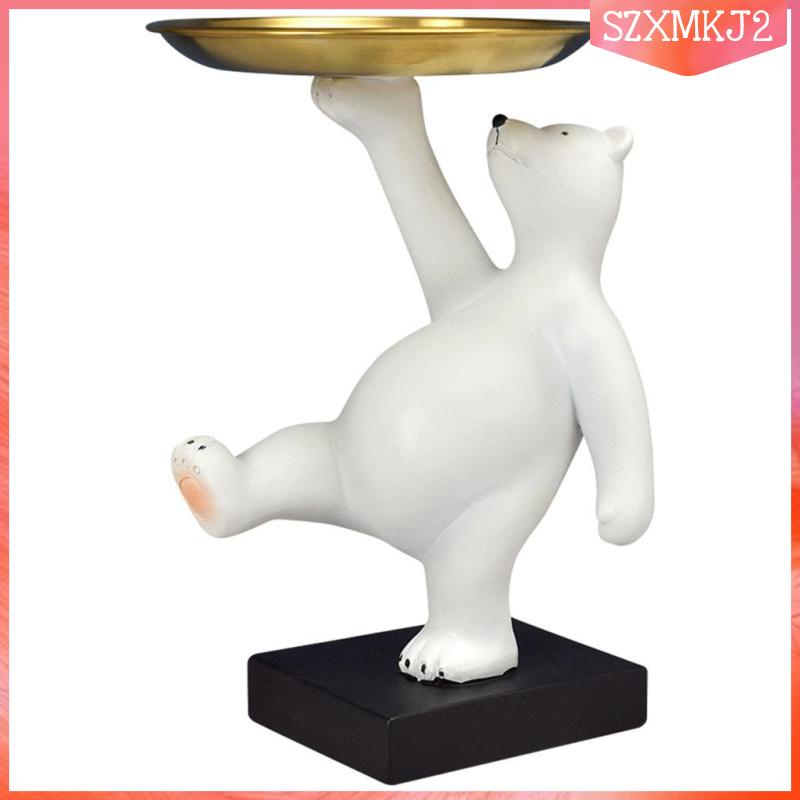 Giá Đỡ Chìa Khóa / Mô Hình Tượng Gấu Trắng Bằng Nhựa Resin szxmkj2