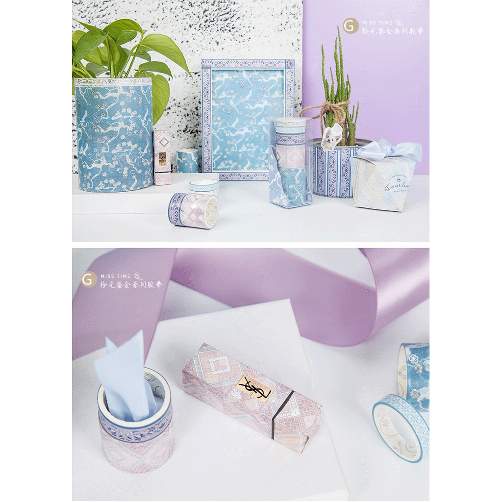 Set 5 cuộn băng dính washi tape họa tiết Nhật WST227-