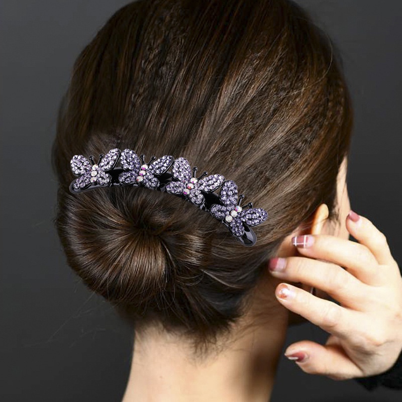 Lược cài tóc Haimeikang hình bướm đính đá phong cách Hàn Quốc thời trang cho nữ