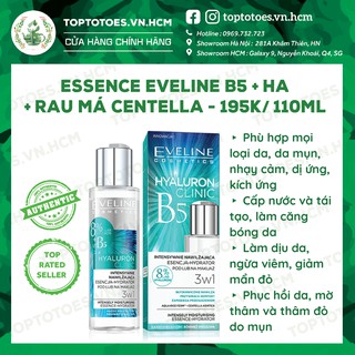Essence Eveline Hyaluron Clinic B5 & tinh chất rau má Centella làm dịu, dưỡng ẩm, phục hồi da