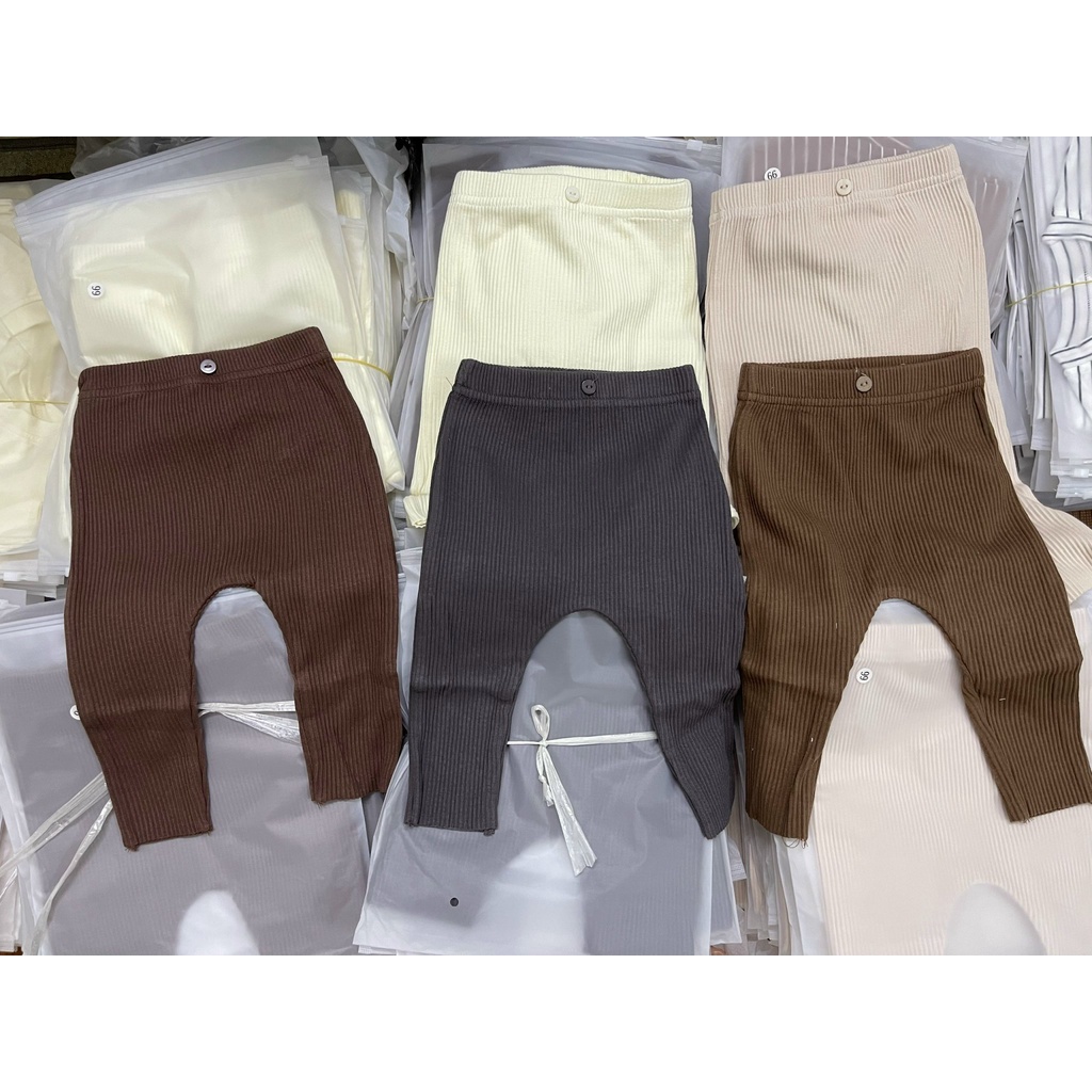 Quần dài cho bé, Quần legging bé gái chất liệu cotton len gân mềm mại, co giãn dành cho bé từ 5kg đến 15kg hàng QCCC