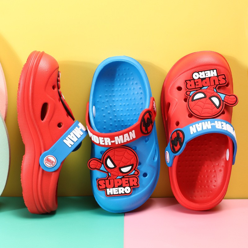 Dép sục Spiderman Captain America chống trượt chống trơn cho bé hình người nhện siêu nhân chân thoải mái cho bé yêu cbạn