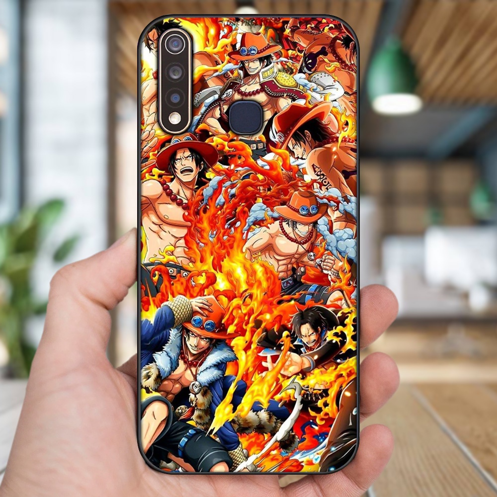 Ốp lưng Vivo Y19 viền đen in hình Ace One Piece