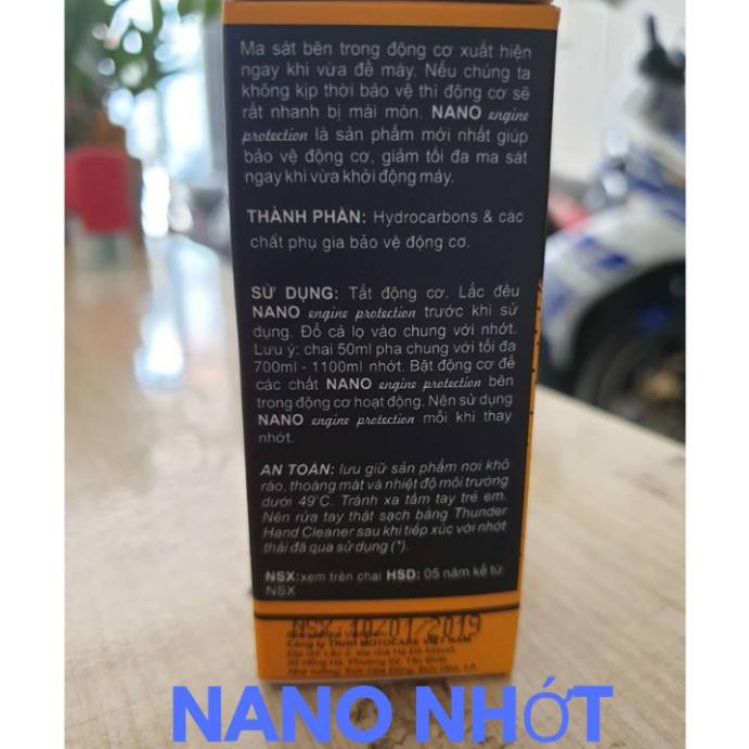 Sản Phẩm Chất Phụ gia nhớt động cơ xe máy NANO Thunder Engine Protection Công nghệ mới [50milit]