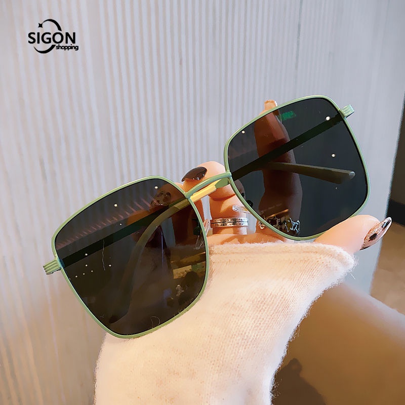 Kính Mát Gọng Vuông Lớn Bằng Kim Loại Thời Trang Cho Nam Và Nữ