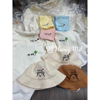Khăn mặt sợi tre thêu tên bé