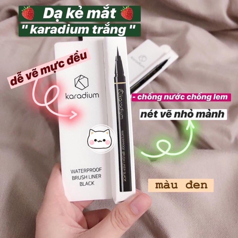 KẺ MẮT KARADIUM WATERPROOF BRUSH LINER PEN BLACK EYELINER ( VỎ TRẮNG )