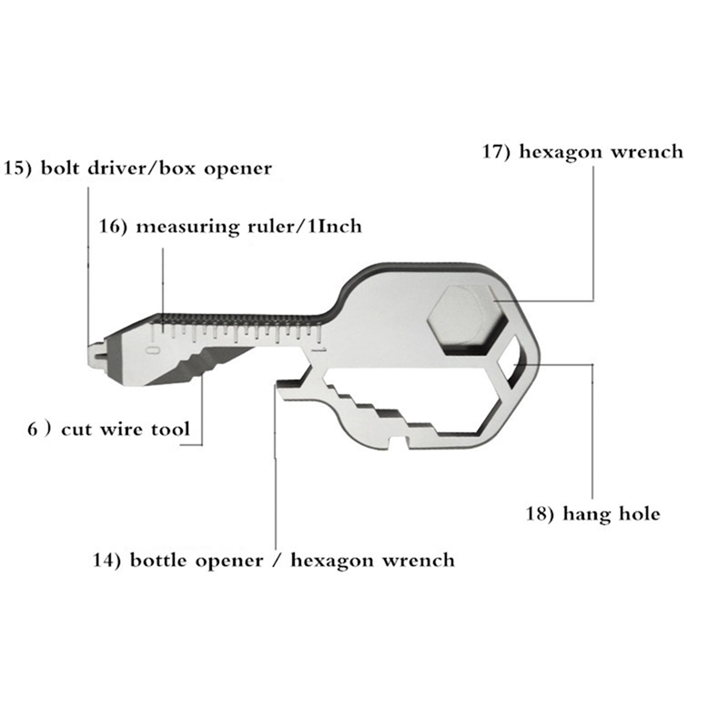 Chìa Khóa Đa Chức Năng Bằng Thép Không Gỉ 16 +