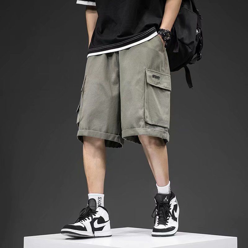 Quần sọt nam Bigsize Quần short đùi nam kaki ngố có túi cạp chun lưng thun mỏng Thời Trang kiểu trẻ trung Hàn Quốc đẹp cao cấp，cho người mập béo