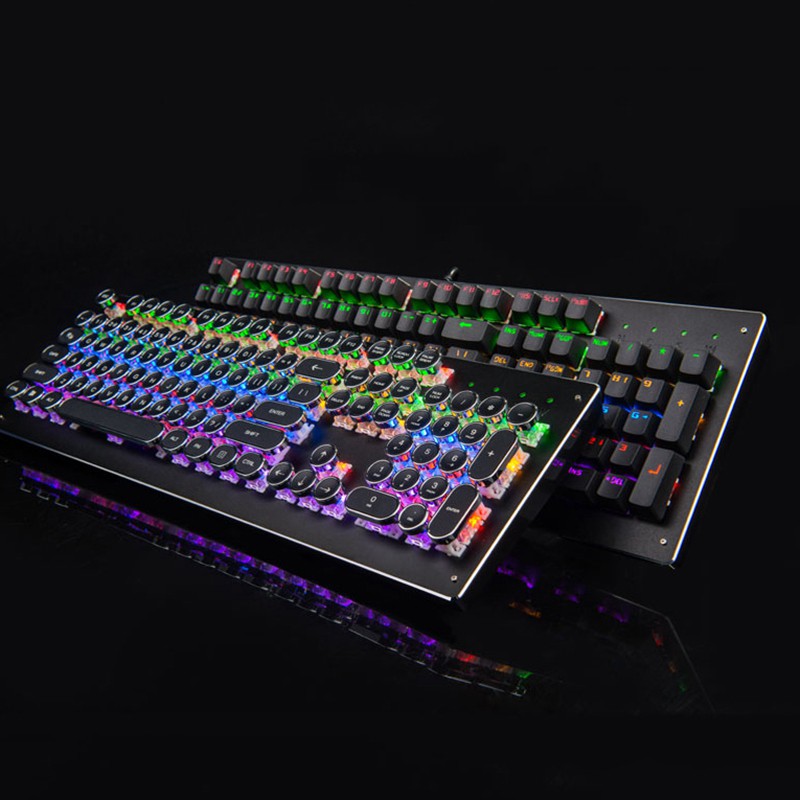 Retro Mechanical Gaming Keyboard, 14 RGB Backlit, Blue Switch -Tactile & Clicky, Typewriter Style, 104 Keys | BigBuy360 - bigbuy360.vn
