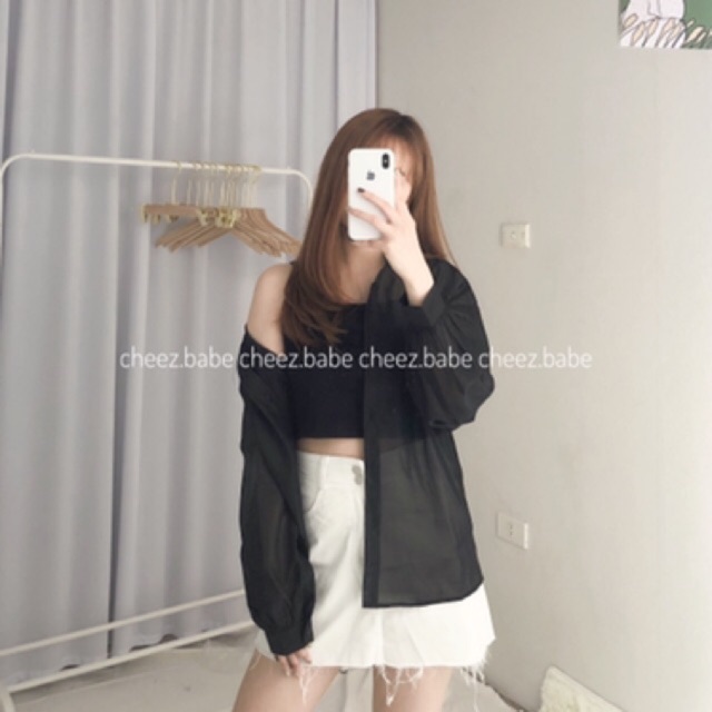 Set áo sơ mi + áo 2 dây