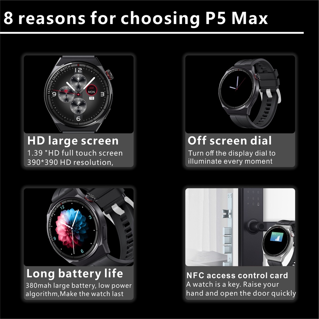 Đồng Hồ Thông Minh Huawei same 1: 1 2022 Màn Hình 1.39 inch Có Chức Năng Gọi Điện Thoại Siêu Dài PK X5 PRO X3