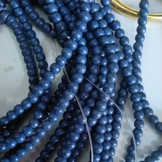 10viên đá ngọc lam xanh đen 6mm