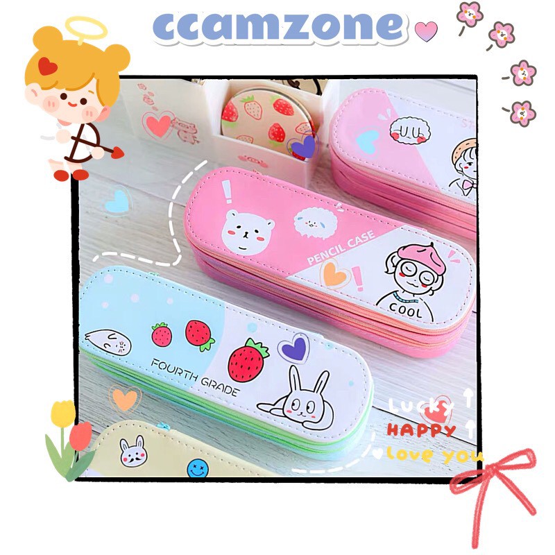 Hộp Bút 2 Tầng Da Pu Hình Cute HB014 ccamzone