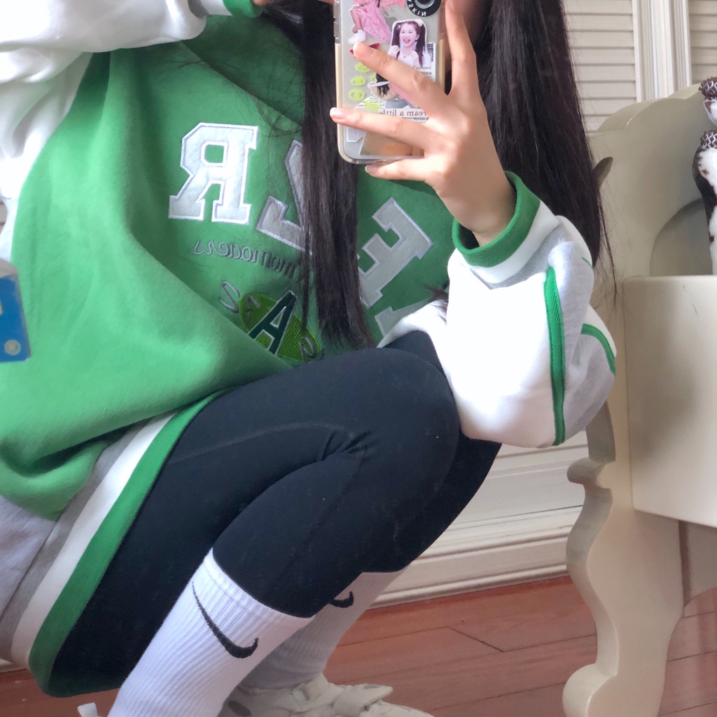 Áo Sweater Nữ Dáng Rộng Có Thêu Chữ Thời Trang Phong Cách Hàn Quốc