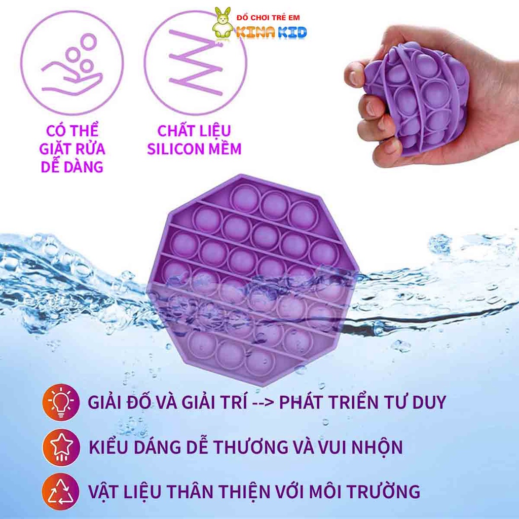 Pop It Fidget Đồ Chơi Bấm Nút Giúp Giảm Căng Thẳng, Nhiều Kiểu Hình Cho Bé