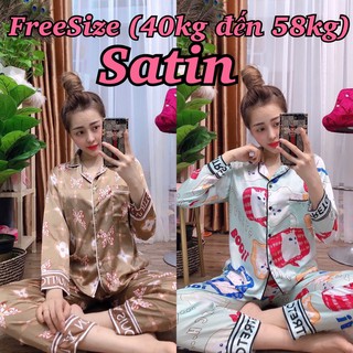 Đồ bộ pijama satin tay dài quần dài. .