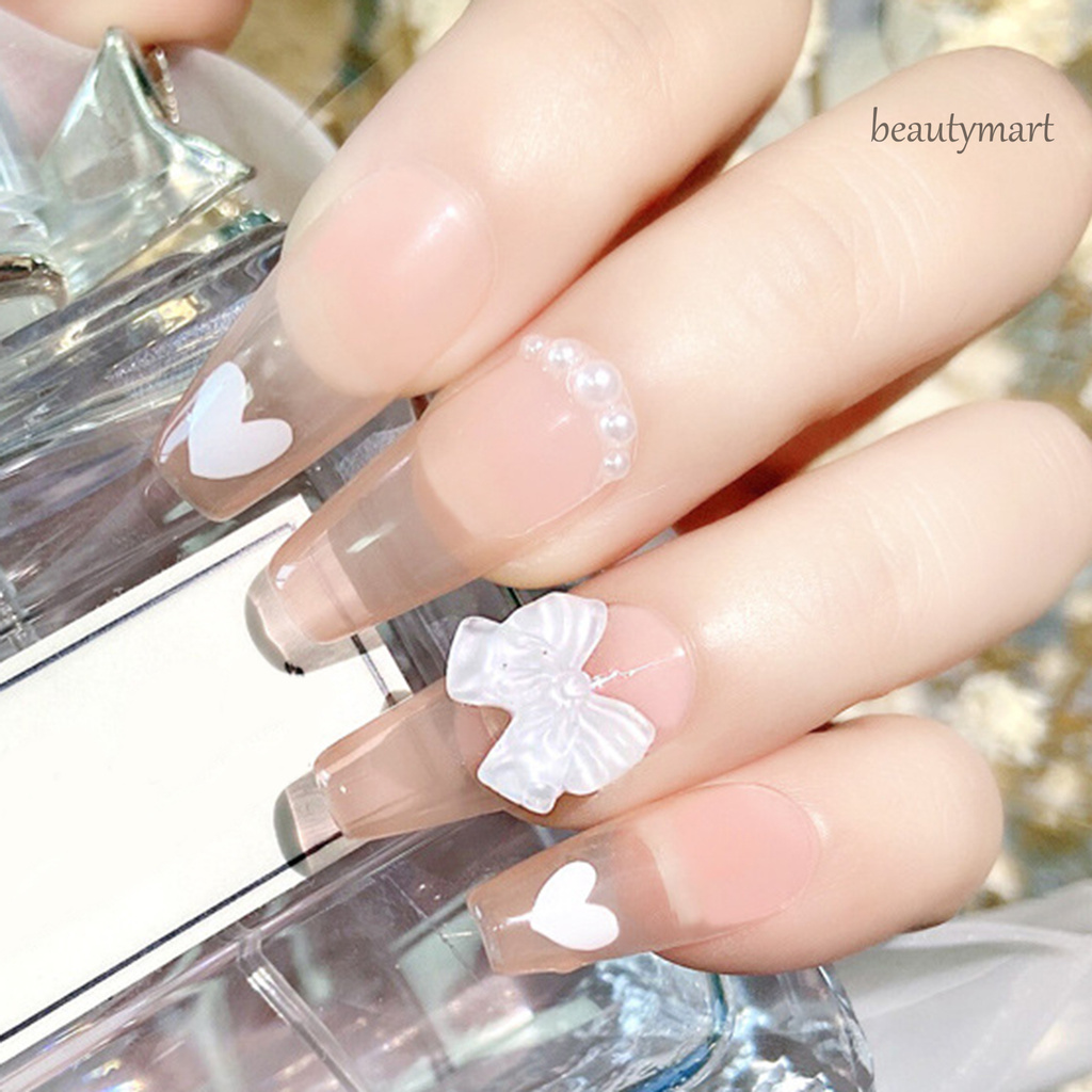 [Hàng mới về] Bộ 30 phụ kiện đính móng trang trí 3D hình nơ xinh xắn bằng nhựa resin nhiều màu sắc