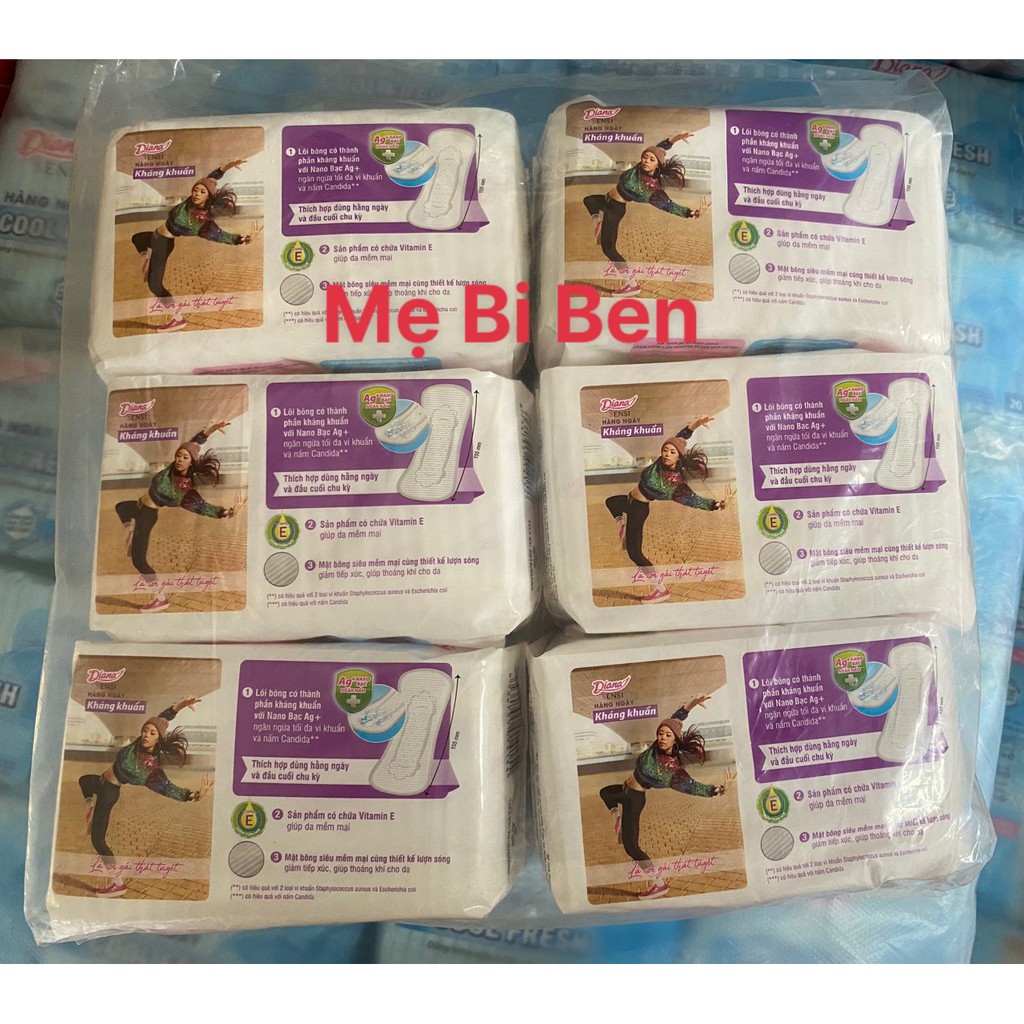 [Tặng thêm 5m] Băng Vệ Sinh Diana Hàng Ngày Sensi Kháng Khuẩn gói 20 miếng