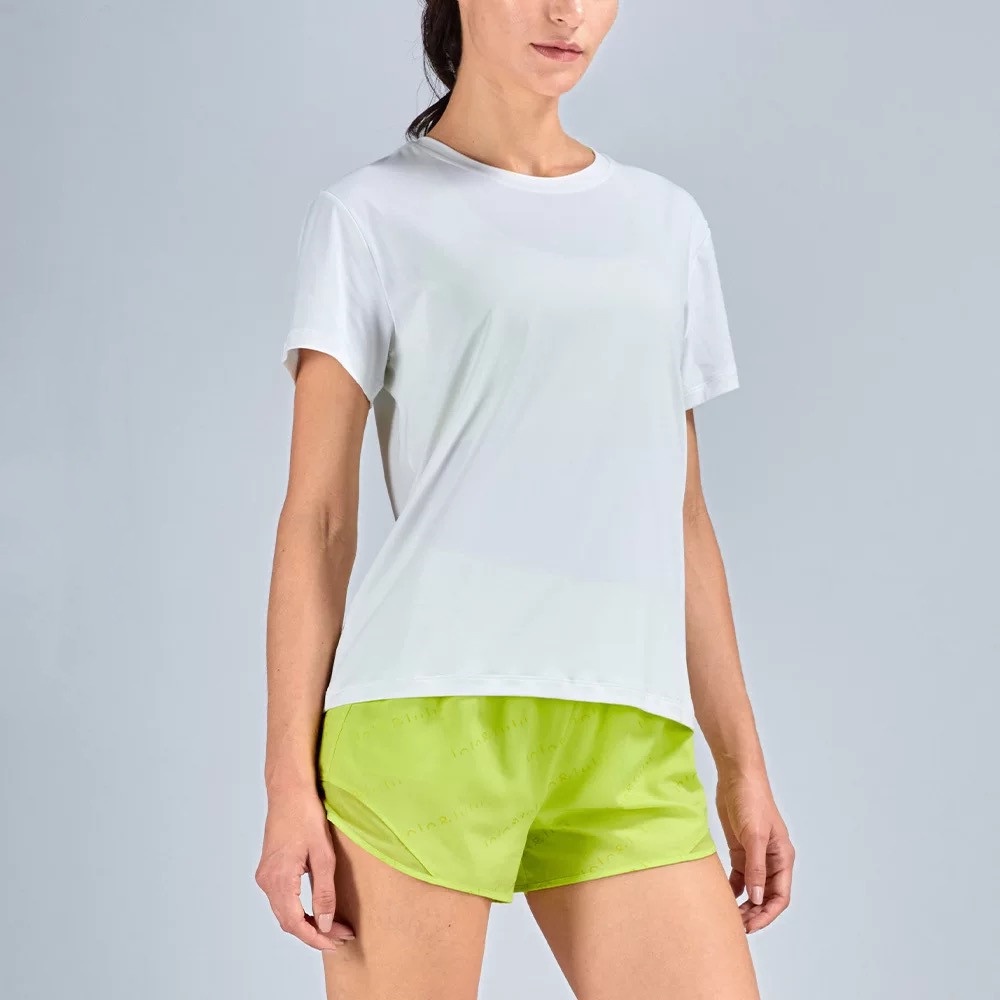 Áo thun thể thao tay ngắn lưng phối lưới thời trang cho nữ