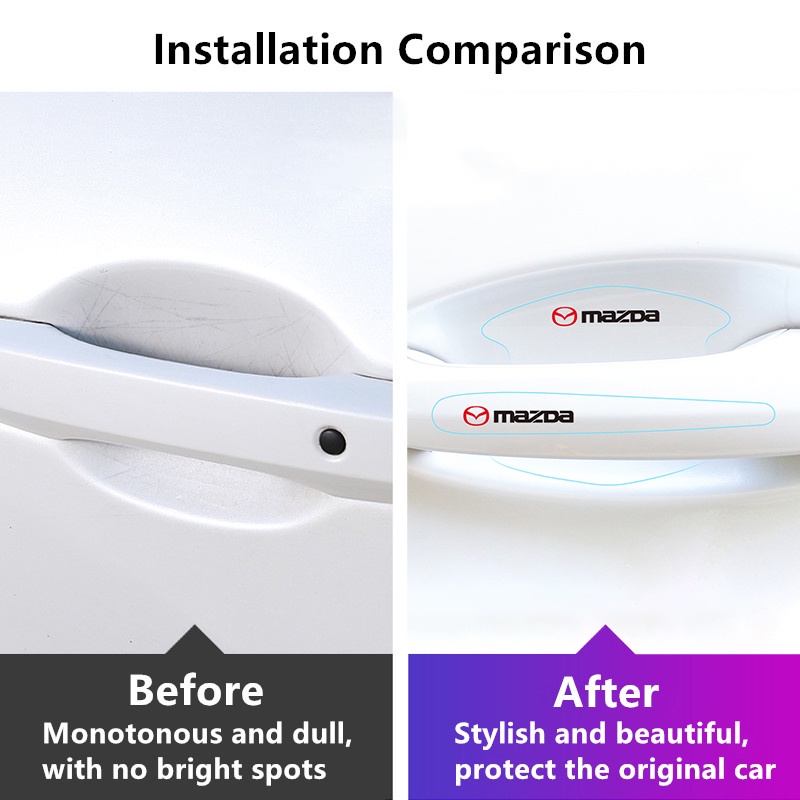 Bộ 4 Miếng Dán Tay Nắm Cửa Xe Hơi Mazda 2 3 6 CX4 CX3 CX5 Atenza Axela