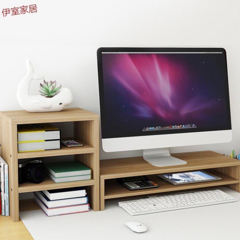 Kệ kê màn hình kệ máy tính Laptop để bàn 2 tầng gỗ thông minh cải thiện tư thế ngồi 50x18x13 TAGO ND13