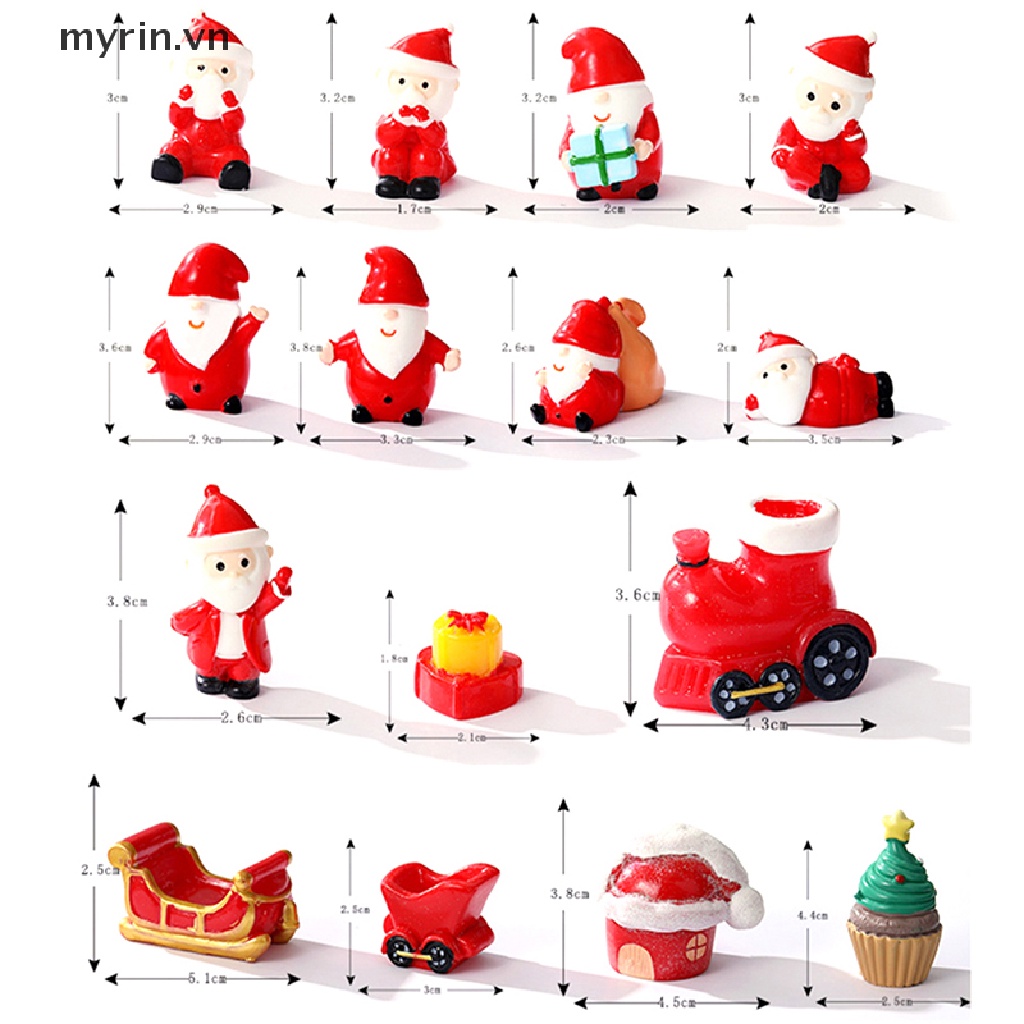 1 Đồ trang trí Ông Già Noel / Người Tuyết Mini Bằng Nhựa Resin Trang Trí Tiểu Cảnh