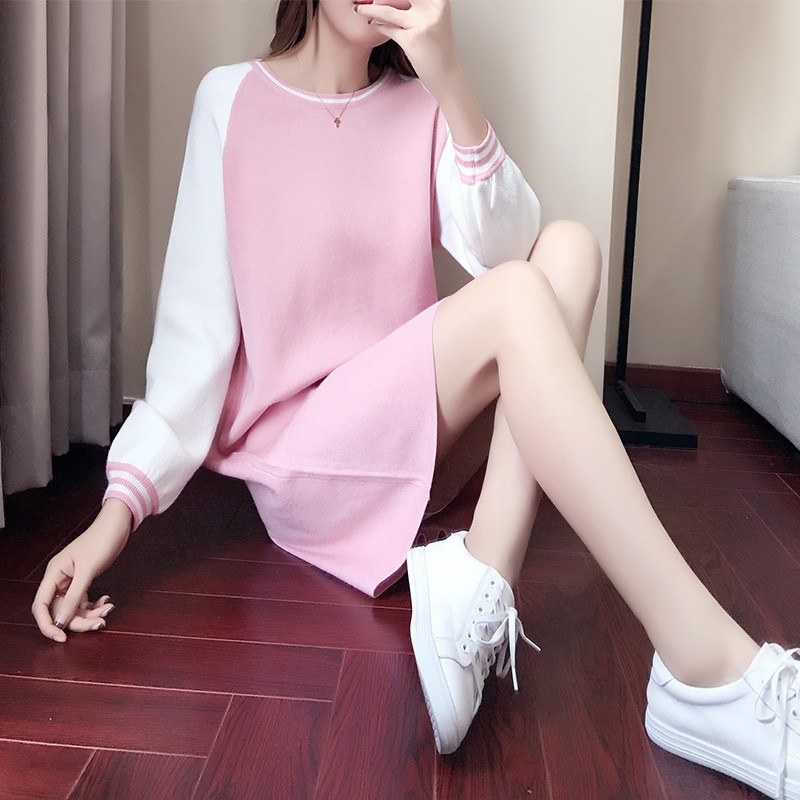 FREESHIP ĐƠN 99K_ Đầm chữ A màu trơn tay dài cho nữ