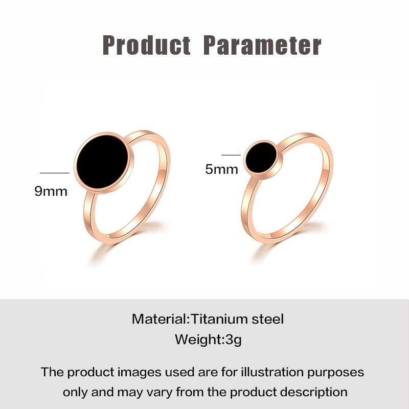 Nhẫn MAYEBE LAVEND Thép Titan Màu Đen Thời Trang Cho Nữ