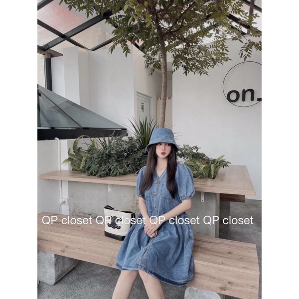 Váy bò baby doll kèm mũ