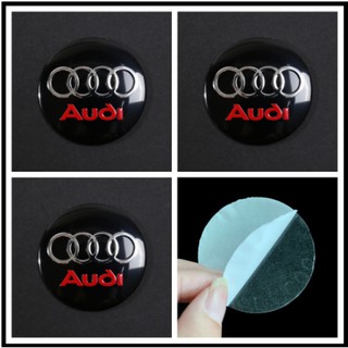Set 4 miếng dán decal trang trí ốp chụp mâm bánh xe hơi ô tô logo 56mm AUDI