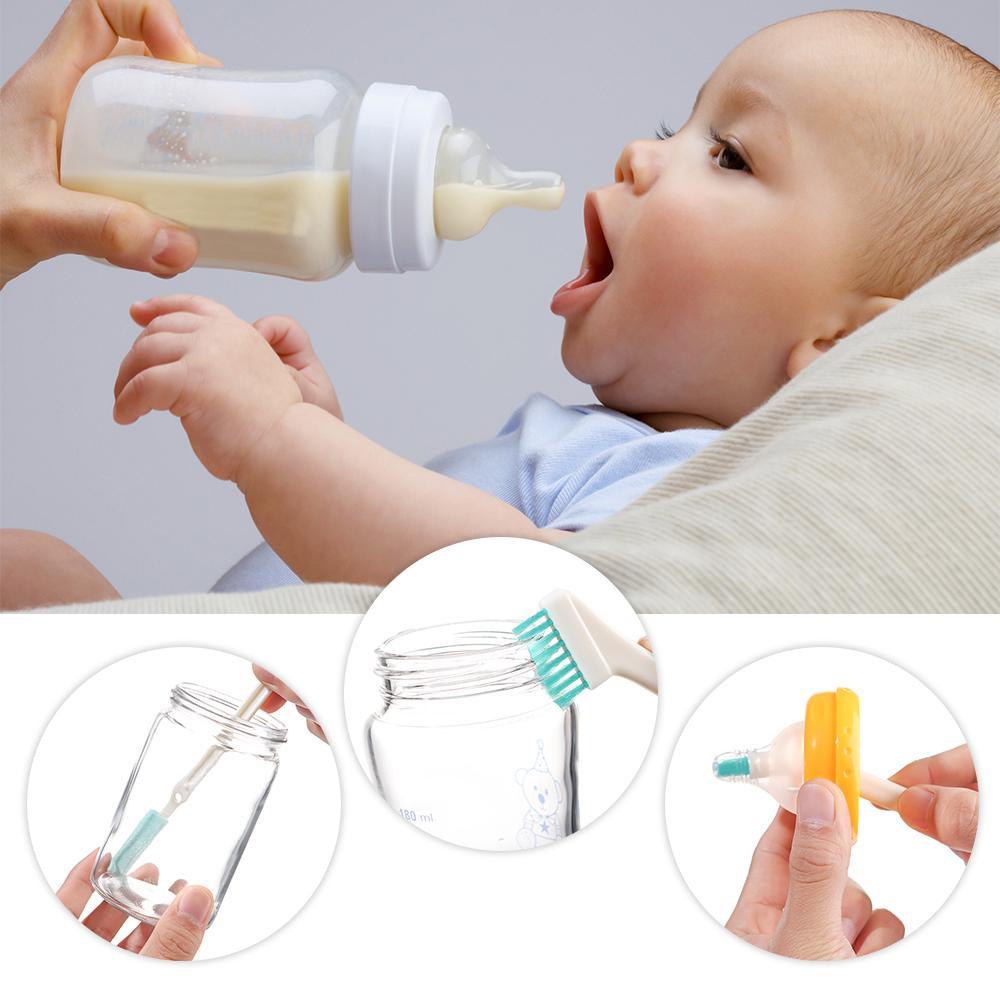 CLEVER Set 2 / 3 Cọ Rửa Bình Sữa Em Bé Tay Cầm Dài Có Thể Tái Sử Dụng