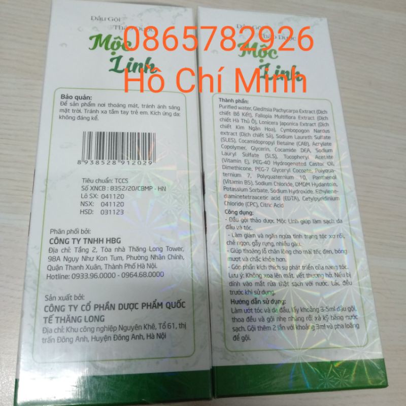 1 TINH DẦU MỘC LINH - 1 VIÊN UỐNG MỘC LINH VÀ 1 DẦU GỘI MỘC LINH -VIỆT NAM