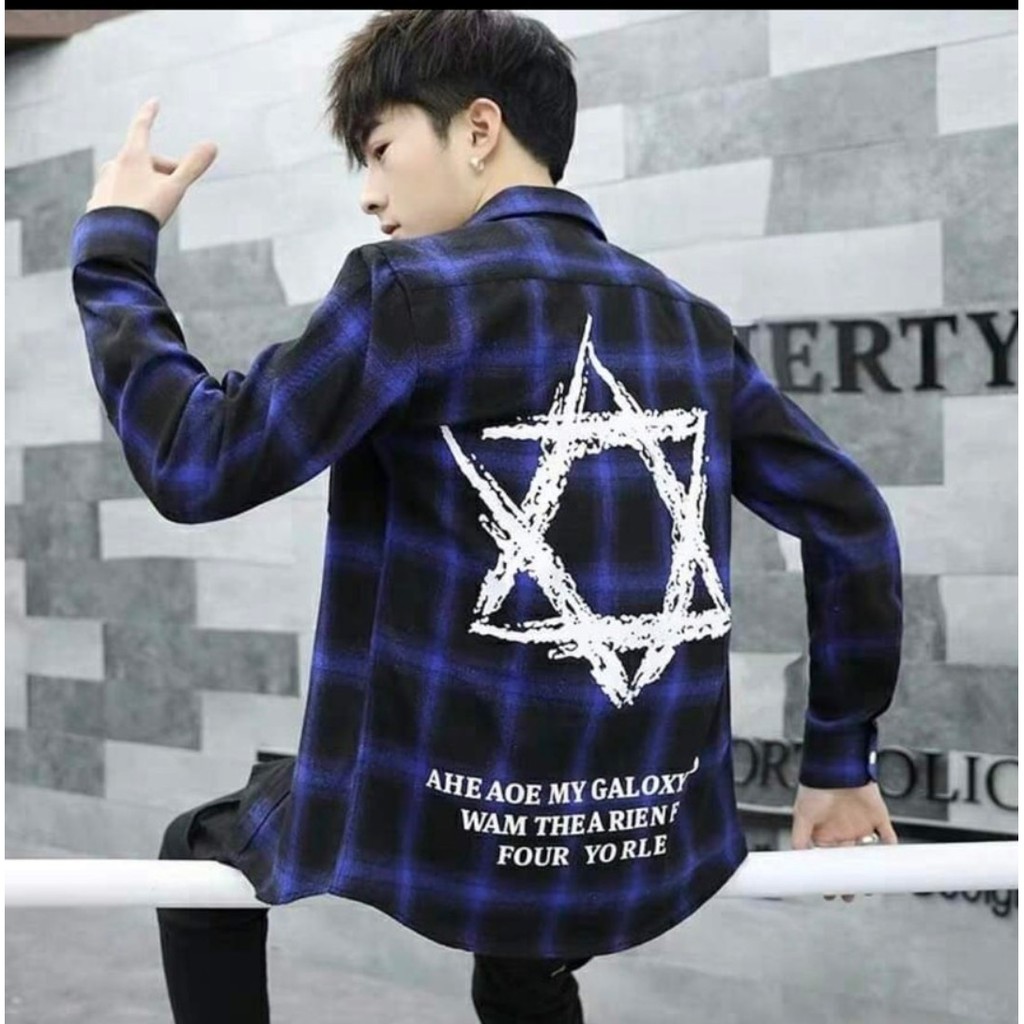 Áo khoát sơ mi in hình ngôi sao đẹp