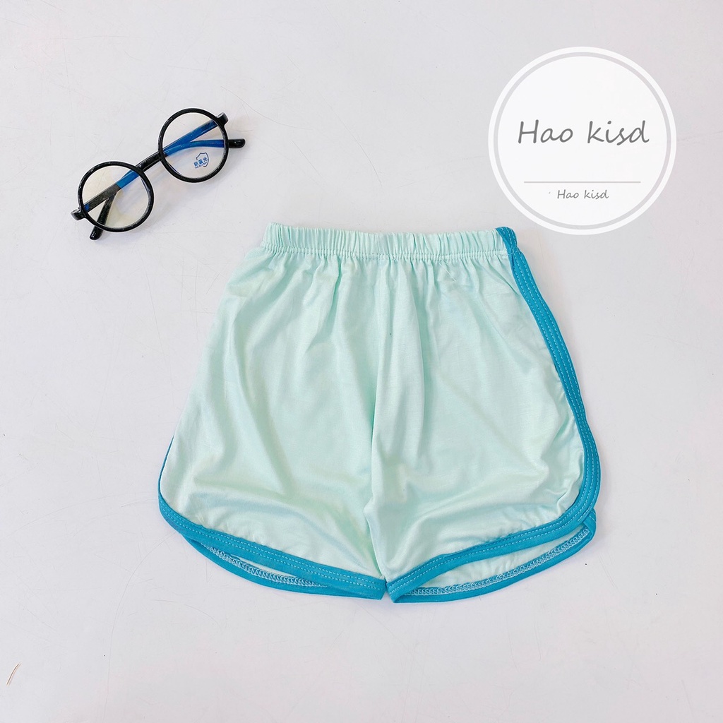 Quần Đùi Thun Lạnh, Quần Chục K.WOO Phối Viền Đáng Yêu Cho Bé Trai, Bé Gái 5-15kg