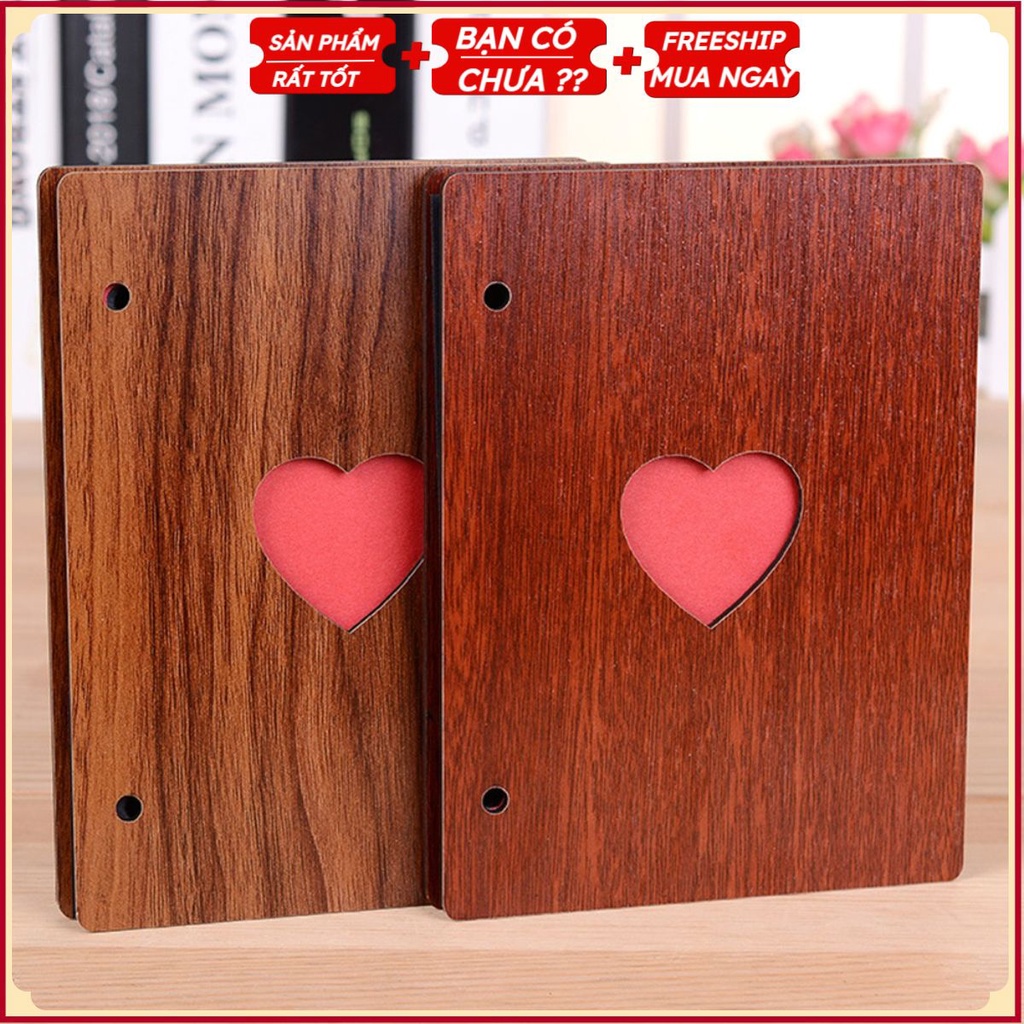 Album Trái Tim 6 Inch 32 Trang 160x120mm + Kèm 2 Khoen (Giao Mẫu Ngẫu Nhiên)
