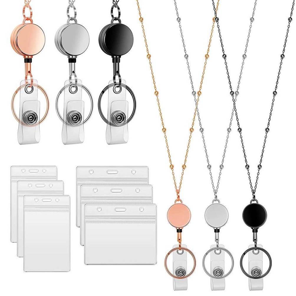 Dây Đeo Thẻ Tên Bằng Thép Không Gỉ Chống Thấm Nước Có Thể Thu Gọn Thời Trang Cho Nam