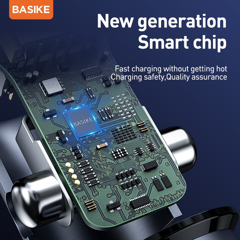 Tẩu sạc xe hơi BASIKE BSK-UT75 15W làm từ kim loại đầu ra USB kép thông dụng và di động