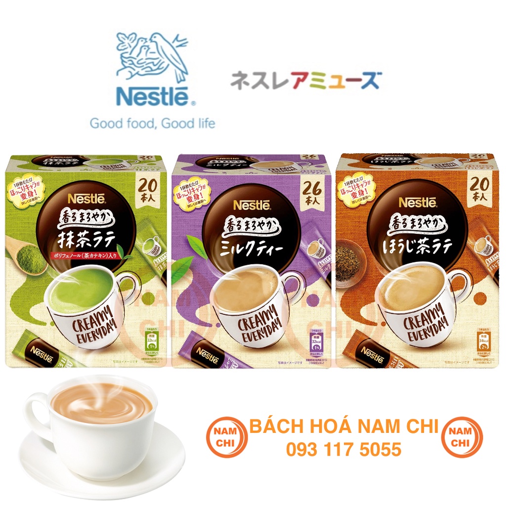 Bột Pha Trà Sữa Nestle Có 3 Vị Trà Tươi Trà Rang Matcha - Nhật Bản