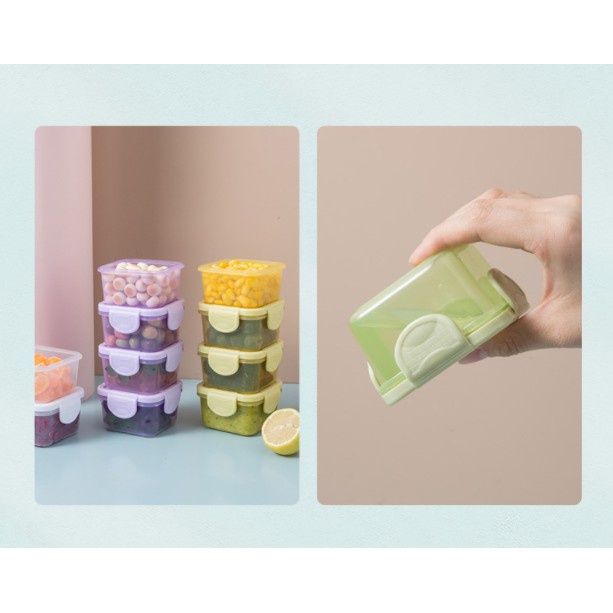 Hộp Trữ Đông Cho Bảo Quản Thức Ăn Dặm Cho Bé 60,150ml Có Nắp Chống Rò Rỉ
