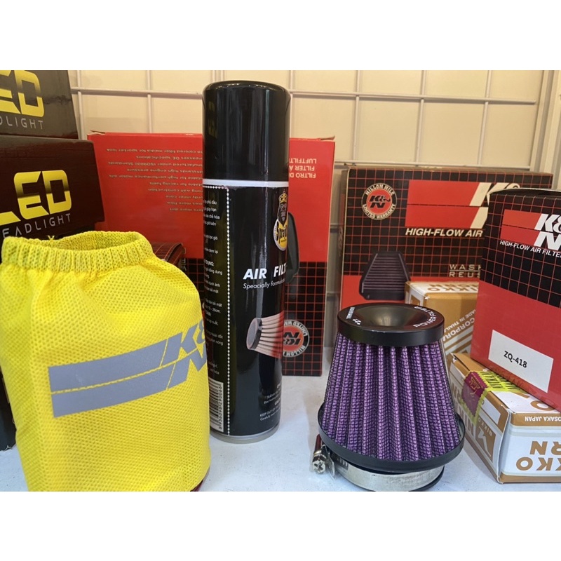 [Combo] Lọc trụ K&amp;N, áo mưa phản quang, dầu tẩm Spayking cho tất cả cả dòng xe